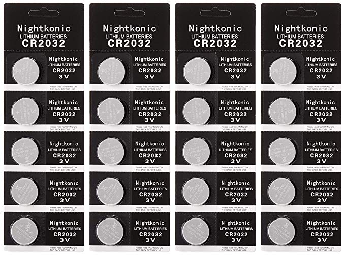 20 pcs Pack - CR2032 Lithium Battery 230mAh 3v Button Cell Coin 2032 Battery Nightkonic High Energy