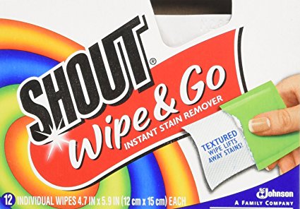Shout Wipes, Portable Stain Treater Towelettes - 12 ea