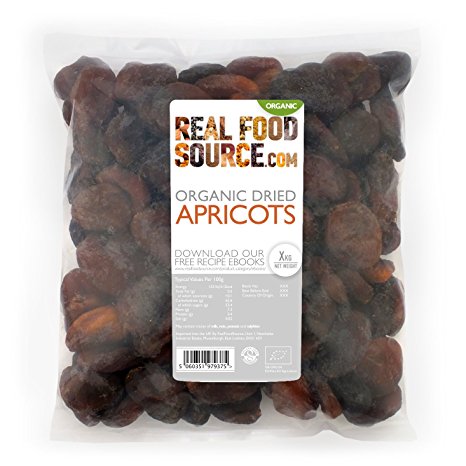 RealFoodSource Certified Organic Dried Apricots (Unsulphured) 1KG