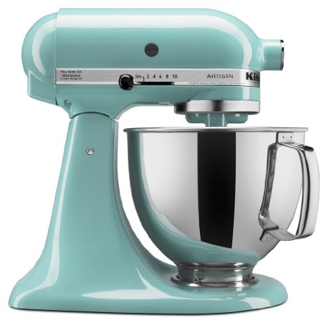 KitchenAid KSM150PSAQ Artisan Series 5-Qt Stand Mixer with Pouring Shield - Aqua Sky