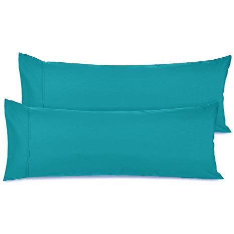 Nestl Bedding Body Pillow Case Set of 2 - Double Brushed Microfiber Hypoallergenic Pillow Covers - 1800 Series Premium Bed Pillow Cases, 20"x54" - Teal