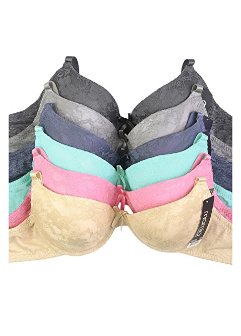 Women's Laced & Lace Trimmed Bras (Packs of 6) - Various Styles