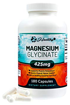 Premium Magnesium Glycinate 425mg - 180 Non-Laxative Vegan Capsules, High Absorption & Bioavailable Caps for Tension, Muscle Cramps, Stress Relief & Sleep | Non GMO Chelated Bisglycinate Supplement