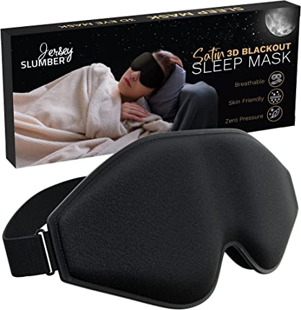 3D Sleep Eye Mask for Men Women, Breathable Light Blocking Sleep Masks, Contoured Memory Foam Night Eye Mask for Sleeping at Home and Traveling, Adjustable Strap Eye Shade Cover, Black