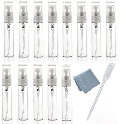 Elfenstall- 25pcs Clear 5ml 1/6oz Glass Atomizer bottle Spray Refillable Perfume Empty Fine Mist Bottle for Travel Party Must Makeup Tool