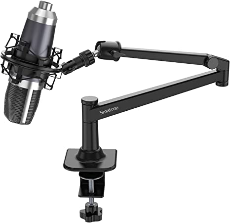 Smatree Microphone Stand Desk Compatible for Shure SM58, Shure SM7B/AT2020 / BM-800 ,Shure SM58 Mic Stand, Mic Stand Desk Mount for Singing, Podcasts & Recording
