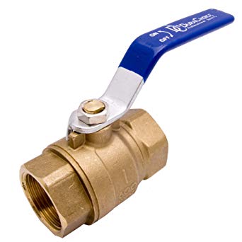 1" Brass Ball Valve - Full Port 600WOG for Water, Oil, and Gas with Blue Handle