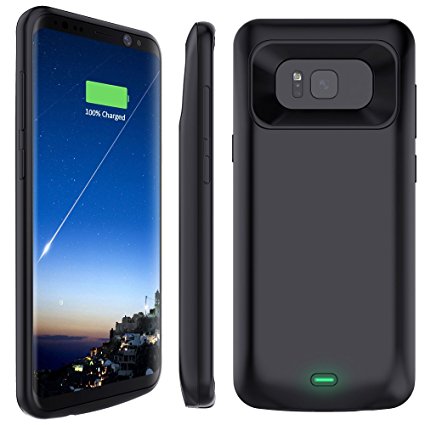 Galaxy S8 Battery Case, Stoon 5000mAh Portable Charger Case Rechargeable Extended Battery Pack Protective Backup Charging Case Cover for Samsung Galaxy S8(5.8inch) (Black)