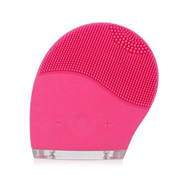 Facial Cleansing Brush, HailiCare Electric Waterproof Silicone Face Massager Anti-Aging Skin Cleanser and Deep Exfoliator Makeup Tool for Facial Polish and Scrub (Rose)