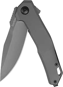 Kershaw Helitack Folding Pocket Knife, 3.3 inch Blade, Stainless Steel Handle, Every Day Carry Work Knife, Pocketclip