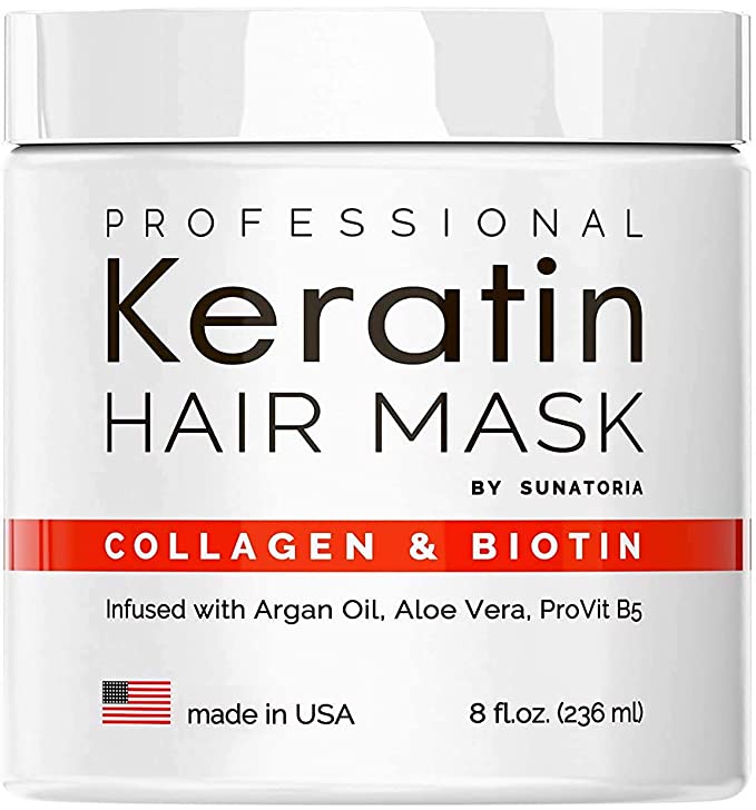 2021 Professional Keratin Hair Mask - Made in USA - Nourishment Treatment for Hair Repair & Beauty - Biotin Collagen Coconut Oil & Pro-Vitamin B5 Protein Mask - Hair Vitamin Complex for All Hair Types