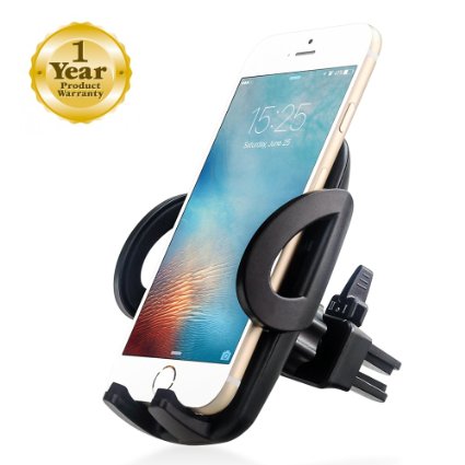EXSHOW Release Mechanism Universal Air Vent Car Phone Mount Holder with Swivel Head for 3.5-6 inches Cell Phones and GPS (Black)