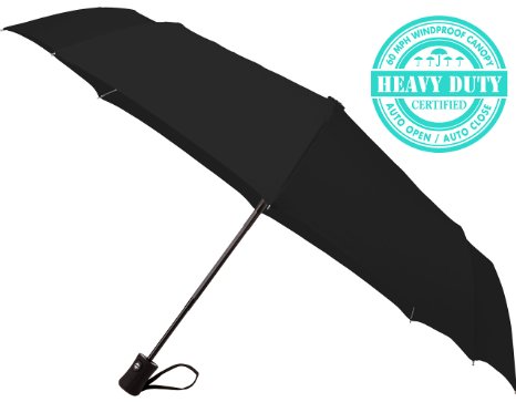 60 MPH Windproof Travel Umbrellas Guaranteed Lifetime Replacement Program Auto Close Auto Open Compact Umbrella Wont Break If Flipped Inside Out - A Customer Service Supported Product Black
