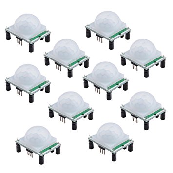 Qunqi 10pack HC-SR501 Pyroelectric Infrared PIR Motion Sensor Modules For Microcontrollers