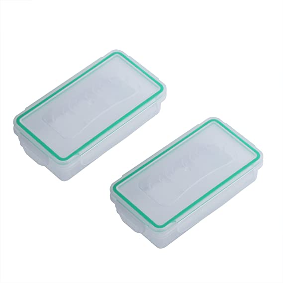 2 Pcs Convenient Durable 18650 Batteries Holder Storage Box Hard Wear-resistant Plastic Case Waterproof Battery Storage Boxes Holder Protector Cover Battery Box Protective Battery Container Box