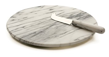 RSVP White Marble Cheese Board & Knife