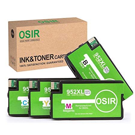 OSIR 952XL Remanufactured Ink Cartridges Replacement for HP 952 XL Work with OfficeJet Pro 8710 8715 8720 8740 7740 8210 8730 8702 8725 8216 Printer (Black/Cyan/Magenta/Yellow, 4-Pack)