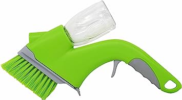 Home-X - Track Cleaning Brush with Built-in Bottle Sprayer, Easy-to-Use Multipurpose Brush Removes Dirt, Dust and Grime from Door and Window Tracks