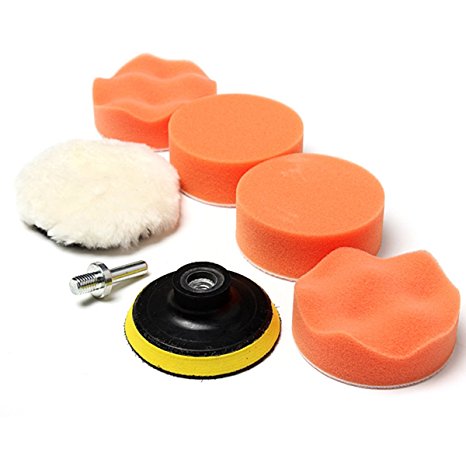 KINGSO 3" Foam Buffing Polishing Pads with Drill Adapter for Car Sanding Polishing Buffing