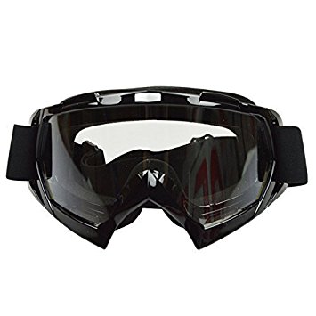 JOLIN Windproof Goggles Dustproof Scratch-Resistant Multicoated Lens Optics Snowboarding Glasses Protective Safety Goggles,Black Frame with Clear Lens