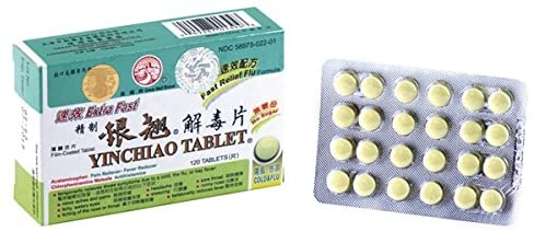 長城牌銀翹解毒片（无糖） Yinchiao Tablets - Superior - Antihistamine Pain Reliever-Fever Reducer 120 Tablets No Sugar