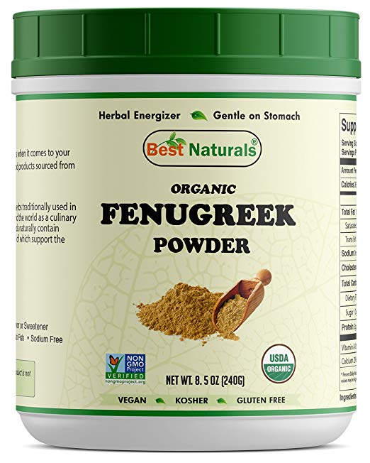 Best Naturals Certified Organic Fenugreek Seed Powder 8.5 OZ (240 Gram), Non-GMO Project Verified & USDA Certified Organic