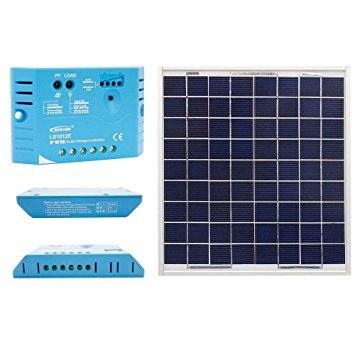 ACOPOWER 15W 12V Solar Charger Kit, 15 Watts Polycrystalline Solar Panel with 5A PWM Charge Controller