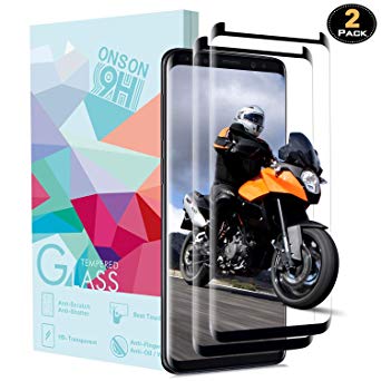 Galaxy S9 Screen Protector, Hootech Samsung Galaxy S9 Tempered Glass 3D Screen Protector, 9H Hardness,Bubble Free, Anti-Fingerprint HD Screen Protector Film（2 Pack）