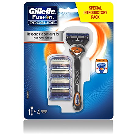 Gillette Fusion ProGlide Men's Razor with Flexball Technology and 4 Razor Blades, Starter Kit