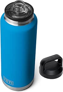 YETI Rambler 46 oz Bottle, Vacuum Insulated, Stainless Steel with Chug Cap,Big Wave Blue