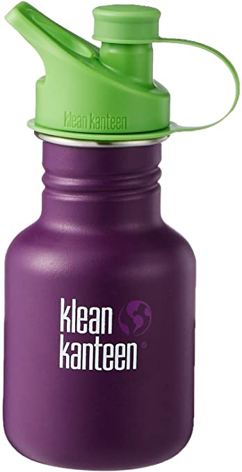 Klean Kanteen 12oz Kid Kanteen Stainless Steel Sport Bottle, Single Wall and Leak Resistant Sport Cap 3.0 (New 2018)