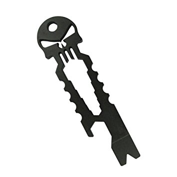 Y-EDC Skull Keychain Self Defense Emergency Survival Tool with Wrench screwdriver bottle Opener