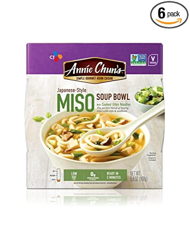 Annie Chun's Miso Soup Noodle Bowl, Non-GMO, Vegan, 5.9-oz (Pack of 6)