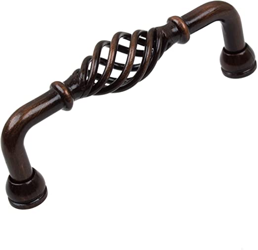 3211-96-ORB-10 - GlideRite Hardware 3-3/4" CC Fluted Birdcage Cabinet Pulls, Oil Rubbed Bronze (Pack of 10)