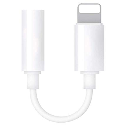 For iPhone to 3.5mm Headphone Jack Adapter, Headphone Adapter Compatible with iPhone X/Xs/Xs Max/XR/7/7Plus /8/8Plus, For iPhone Dongle 3.5mm AUX Audio Jack Earphone Extender Jack Stereo Cable (White)