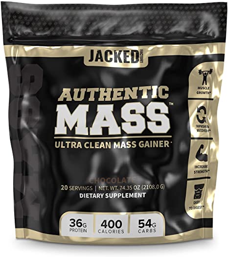 Authentic Mass Gainer - Clean Weight Gainer Protein Powder for Lean Muscle Growth - Muscle Building Bulking Mass Builder for Strength & Size - Post Workout Recovery, Chocolate Flavor - 4.4LB