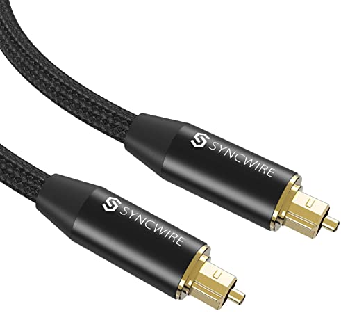 Syncwire Optical Audio Cable, 10FT/3M - Flexible Nylon Braided Toslink Port Digital Optical Cable with 24K Gold-Plated Connectors for Soundbar, Smart TV, PS4, Xbox, DVD/CD, Home Theater and More
