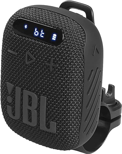 JBL Wind 3 Portable Bluetooth Speaker and FM Tuner Radio for Bike Handlebars