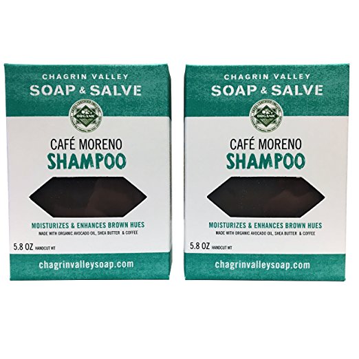 Organic Natural Shampoo Bar, Café Moreno 2X Pack, Chagrin Valley Soap & Salve