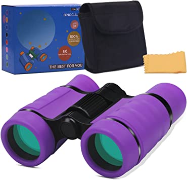 WDFZONE 5x30 Binoculars for Kids Waterproof Binoculars for Bird Watching Travel Sightseeing Hunting Wildlife Purple Purple 0