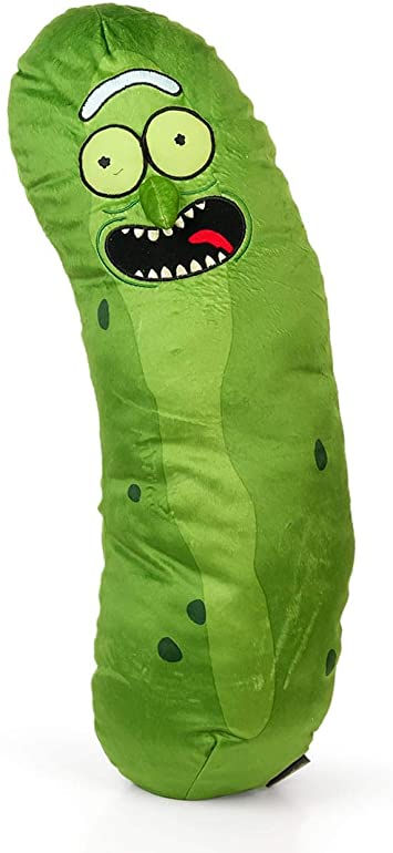 Rick and Morty Pickle Rick Plush Toy Pillow - 20-Inch Stuffed Scientist Doll Collectible Figure - Adult Swim Season 3 Character Plushie - Great Rick Sanchez & Funny Cartoon Television Series Fan Gifts