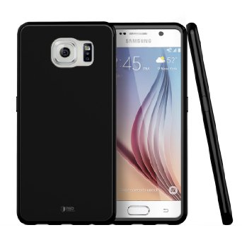 Samsung Galaxy S6 Case Redshield TPU Series Matte Finish Glossy Side Accent Extra Slim Crystal Silicone Skin Cover with BONUS HD Screen Protector for Samsung Galaxy S6 Midnight Black