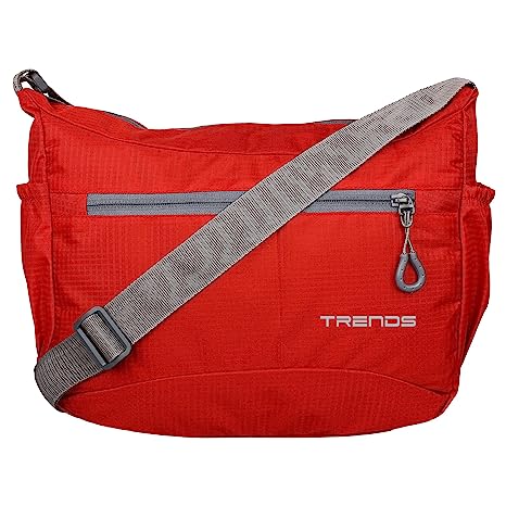 TRENDS Men's and Women's Synthetic Sling Bag (Red)