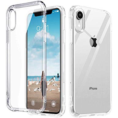 HAUOTCCO Clear Case for iPhone XR Case Shock-Absorption Bumper Cover HD Clear Case for iPhone Xr Crystal Clear Protective Slim Soft TPU Flexible Silicone Cover [Supports Wireless Charging]