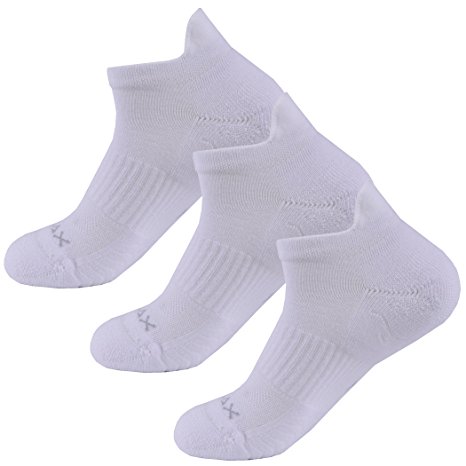 SOLAX 3 Pairs COOLMAX Athletic Low Cut Socks Women No Show Tab Sports Sock