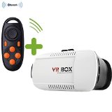 TEQIN VR-BOX 3D Head Mount Display Virtual Reality Video Glasses  Bluetooth Remote Controller 2in1 Kit for Smartphone Better than Google Cardboard