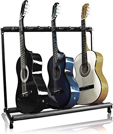 7 Multi Guitar Bass Folding Stand Stage 7 Holder Rack Guitar Stand