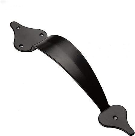 Decorative Gate Pull Handle 10" - Powder Coated Black - Screws Included - DHGH10