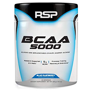 RSP BCAA 5000 (30 Serv), Premium BCAA Powder for Post Workout Muscle Recovery, Endurance & Energy, 5g of Essential Branched Chain Amino Acids Per Serving (Blue Raspberry)