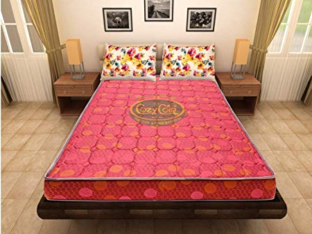 Cozy Coir- Orthopedic Rebonded Foam Twin Layer Coir Firm Mattress, Double Bed Size, 4.5 Inches (72 x 48 x 4.5)